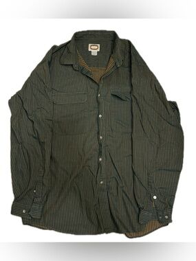 70s vintage banana republic Men's Striped Long-Sleeve Button-Up Shirt